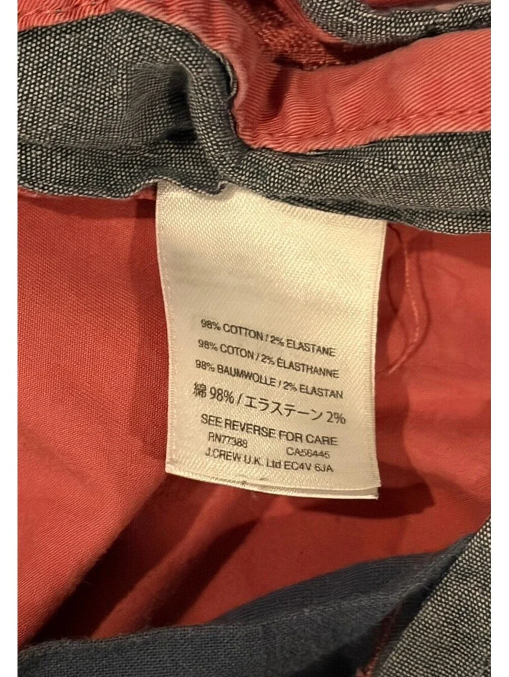 J.Crew Stretch Chino Shorts Men’s 29 9” Inseam Coral Salmon Cotton Casual Preppy